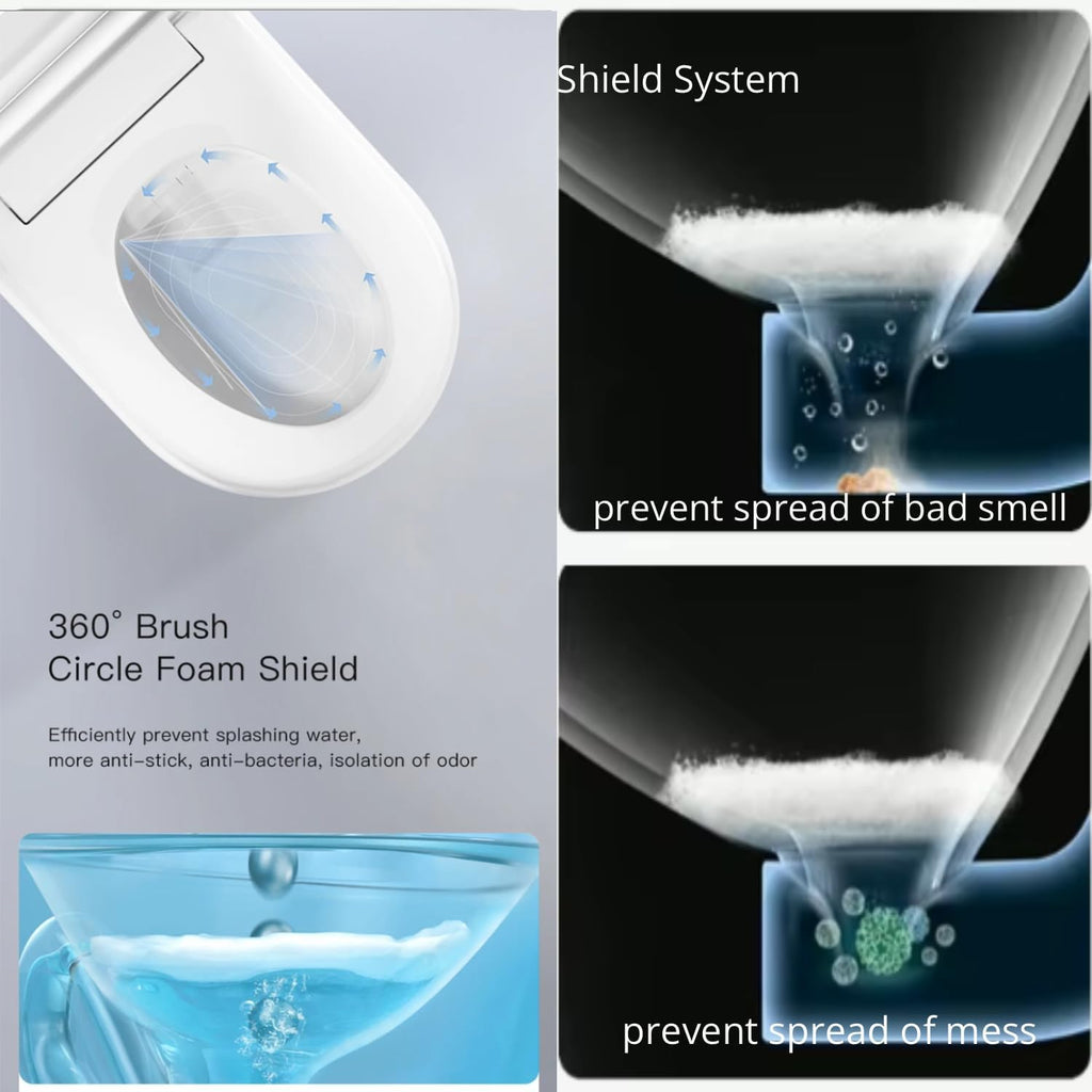 Electric Bidet Smart Toilet, Auto Open/Close Lid & Seat with Radar and Foot Sensor, Water Tank Built In, Auto Flushing, 8 Modes Water Wash,Warm Air Dryer. 20-year warranty. (TD-71EV)
