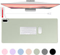 Konohan Heated Large Desk Mat PU Leather Warm Mouse Pad with 5 Heating Level & 4 Hour Auto Shut-Off Heating Keyboard Pad Warmer Gaming Mice Mat Only Supports 110v(Gray-Green Color,31.5" X 13")