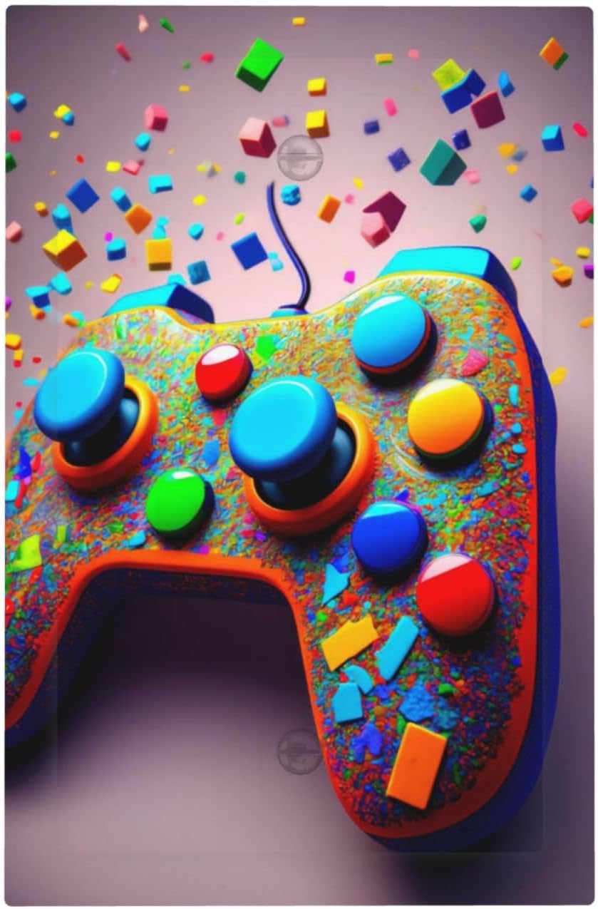 Game Controller No Device Single Blank Decorative Light Switch Covers Electrical Faceplate Switch Plates for Bathroom Kitchen Home