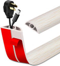 Floor Cord Cover Self Adhesive Cord Hider Floor Extension Cord Covers for Floor Power Cord Protector Cable Management Prevent Cable Trips Cable Cavity 0.32" W x 0.32" H (Beige Wood, 10Ft)
