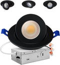 Adetu 4 inch 5CCT Gimbal Black Led Recessed Lights, 360°+90° Adjustable Directional Recessed Lighting, 2700K-5000K Dimmable Retrofit Eyeball Can Lights with Jbox, ETL&Energy Star(Black,1 Pack)