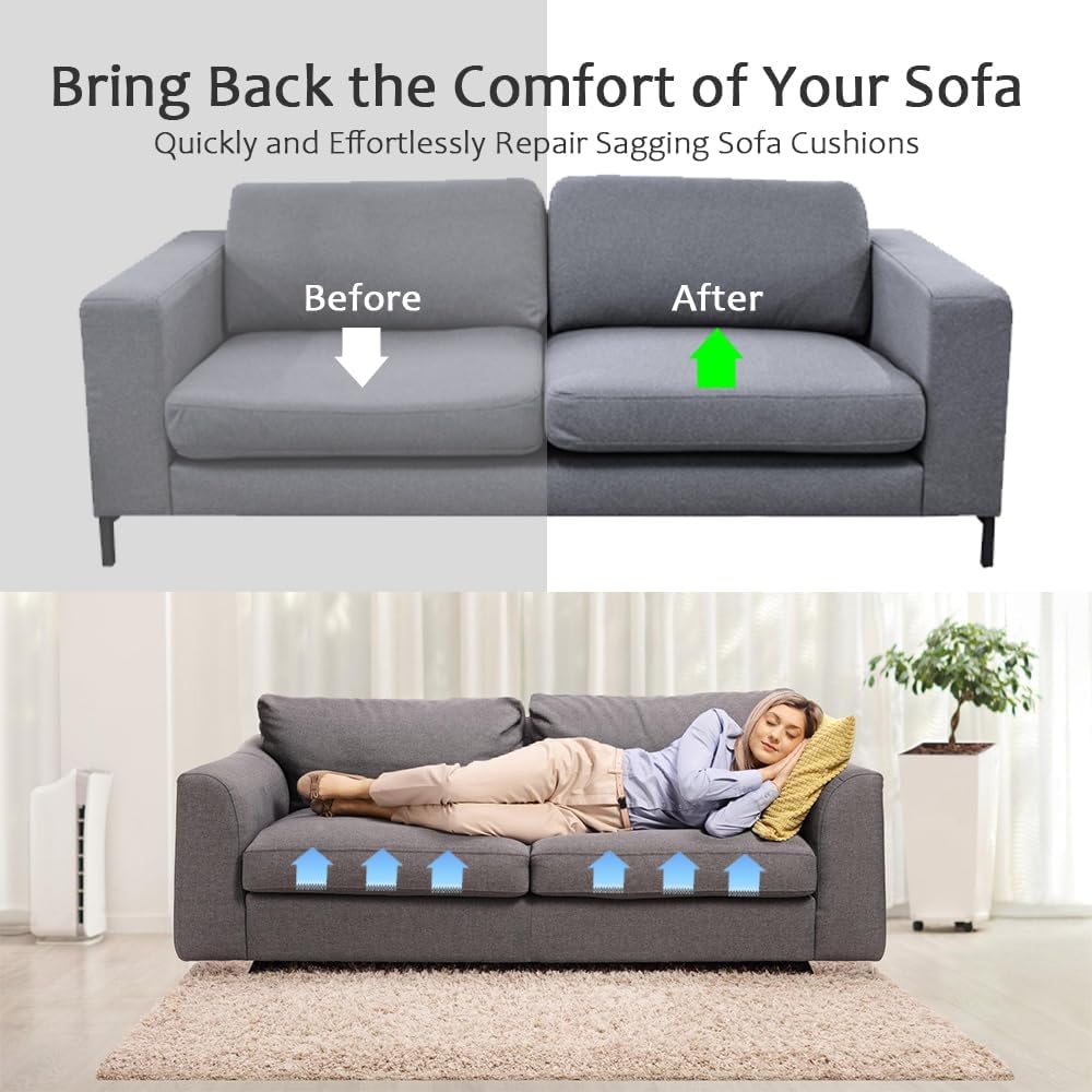 Couch Cushion Supports for Sagging Seat 22'' x 22'' High Density 40D Curved Foam Sofa Cushion Support Under The Saggy Pads Firmer Foam Lifters for Saggy Couch (Grey (Set of 1), 22 Inch * 22 Inch)