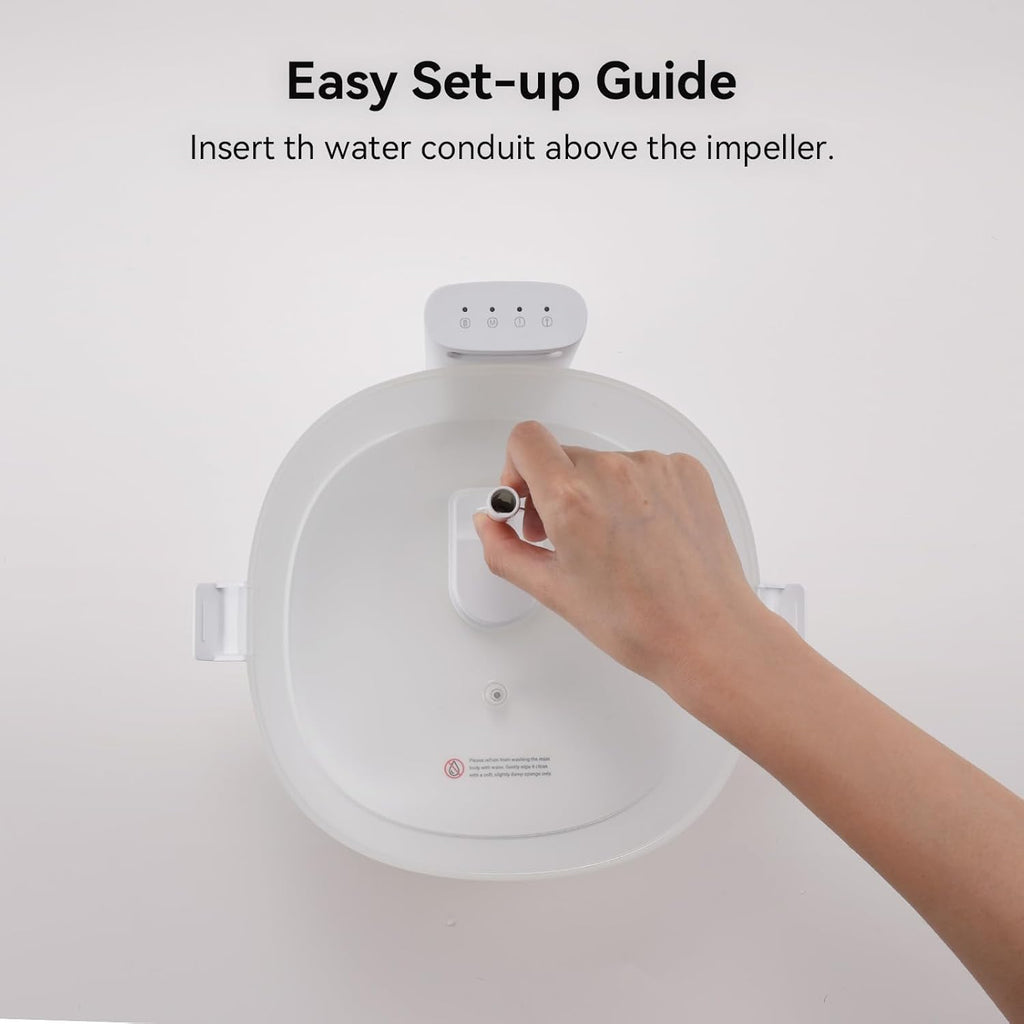 Cheerble Pumpless Cat Water Fountain, 2L/67oz Automatic Pet Fountain, Elfin E1 Lite Cat Fountain for Drinking, MagDrive™ Technology, Continuous Flow Mode, BPA-Free (White, Replacement Kit)