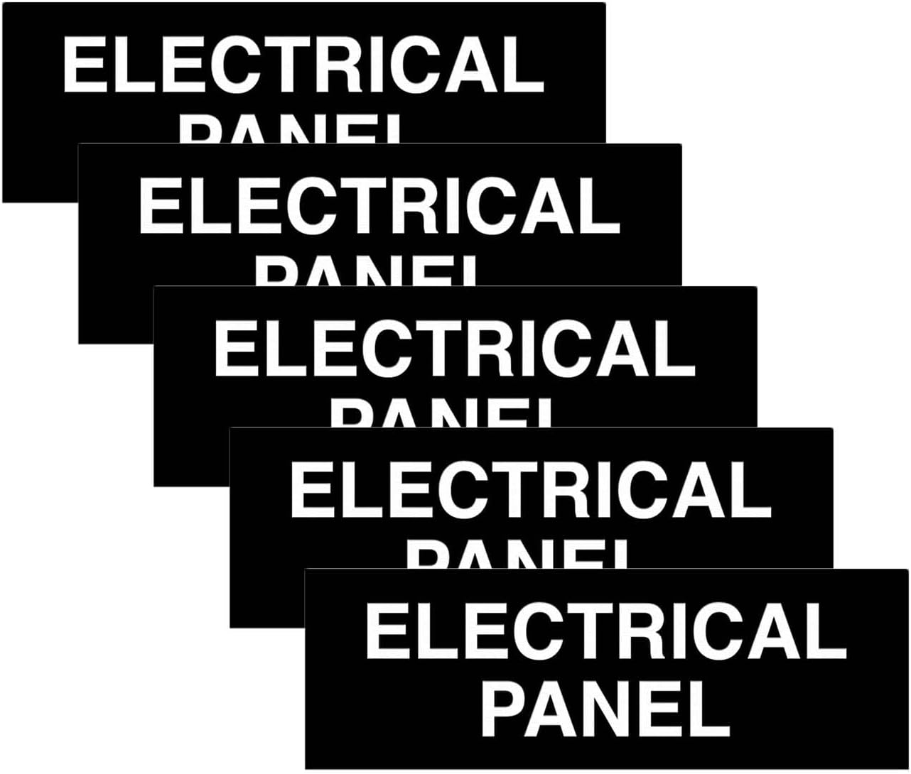 All Quality Basic Electrical Panel Sign - Fire Regulation Safety Compliance Sign - Black - Small (5 Pack)