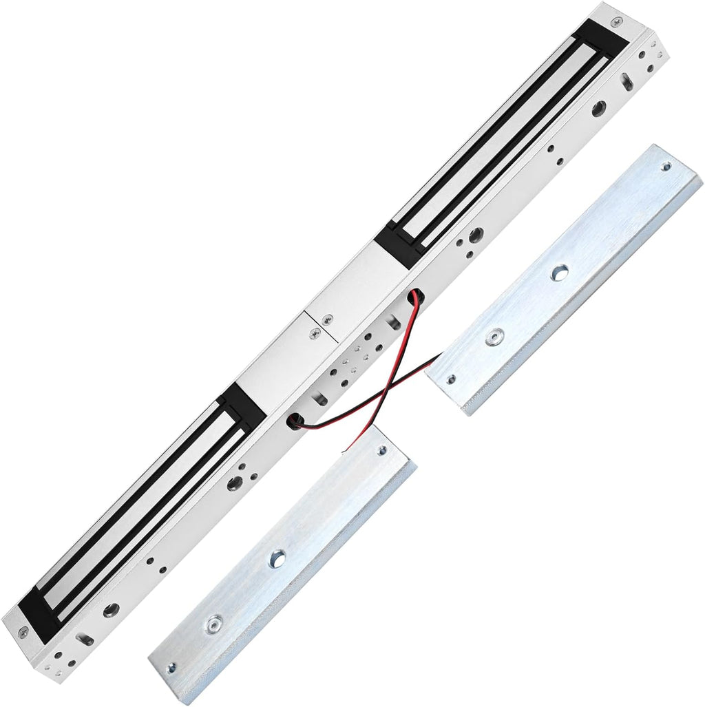 Dual Door Electromagnetic Lock 600lbs | 12V with LED Indicator | NO/NC Options | Fits Double Door Access Control with Z and L Bracket (Dual Door Magnetic Lock 600lbs+Z and L Aluminum Alloy Bracket)