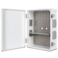 Outdoor Electrical Junction Box, ABS Water Resistant Enclosure with Internal Mounting Panel & Hinged Cover (16.5" H x 12.6" L x 6.1" W)