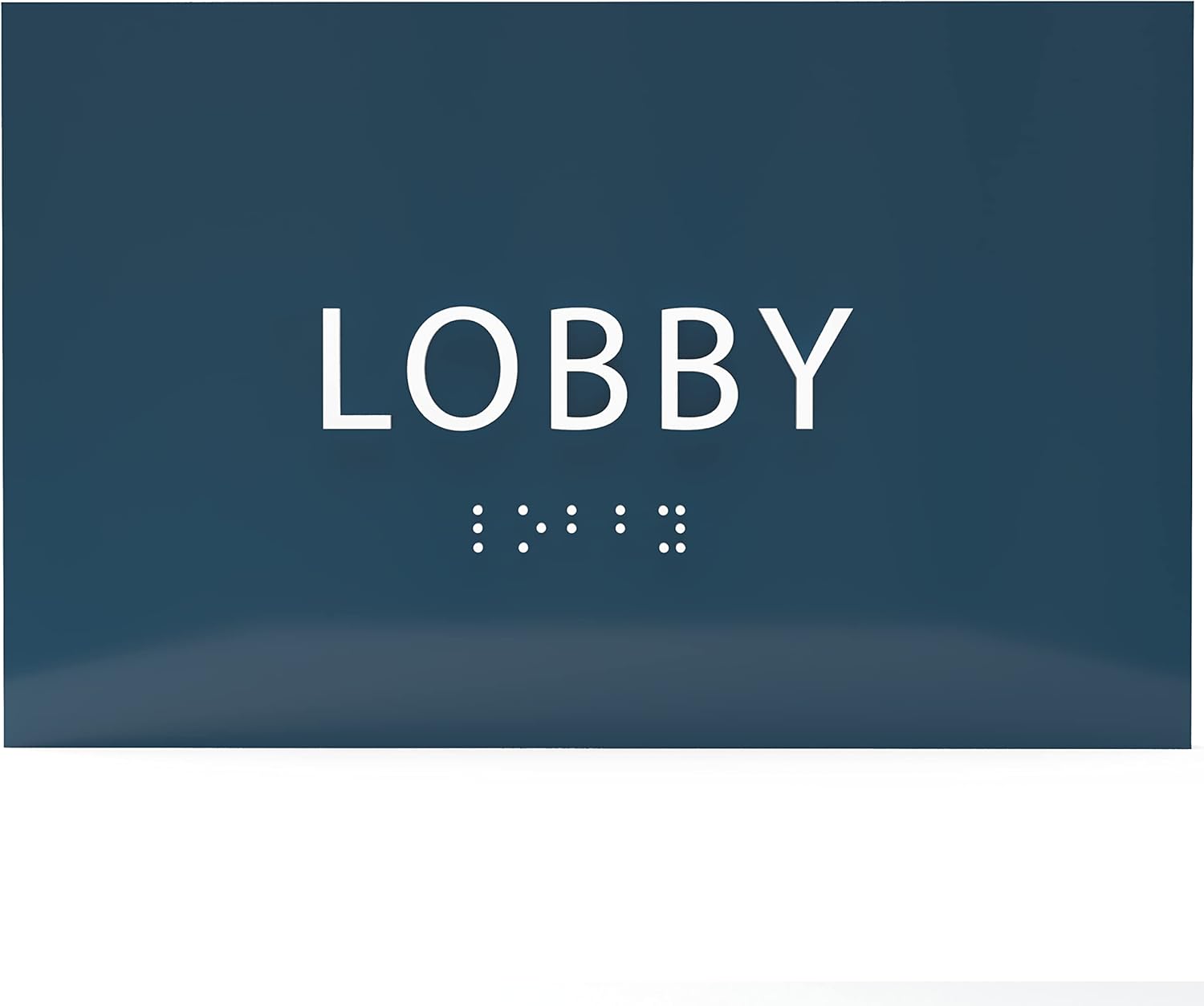 6" X4" Lobby Sign - Tactile Graphics Grade 2 Braille Text Reception Area Sign| Utility ADA Compliant Wall Mount Plastic Signs For Hospital, Offices, Businesses & Apartments