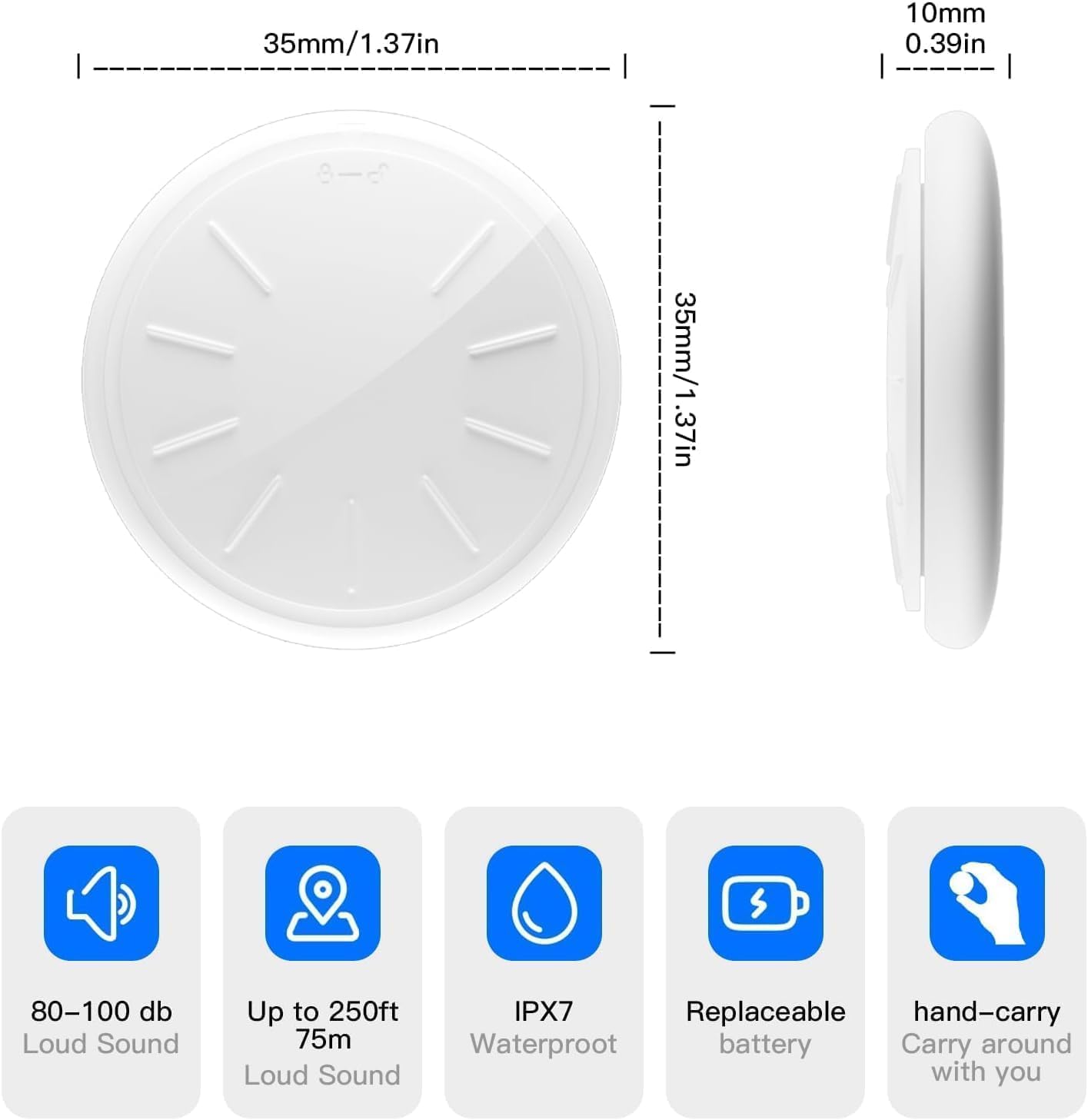 Car GPS Tracking Device for Vehicles, Cars etc,2 PCS Real Time Mini Hidden Car Tracker with Waterproof Case, Work with Find My (iOS Only), No Monthly Fee