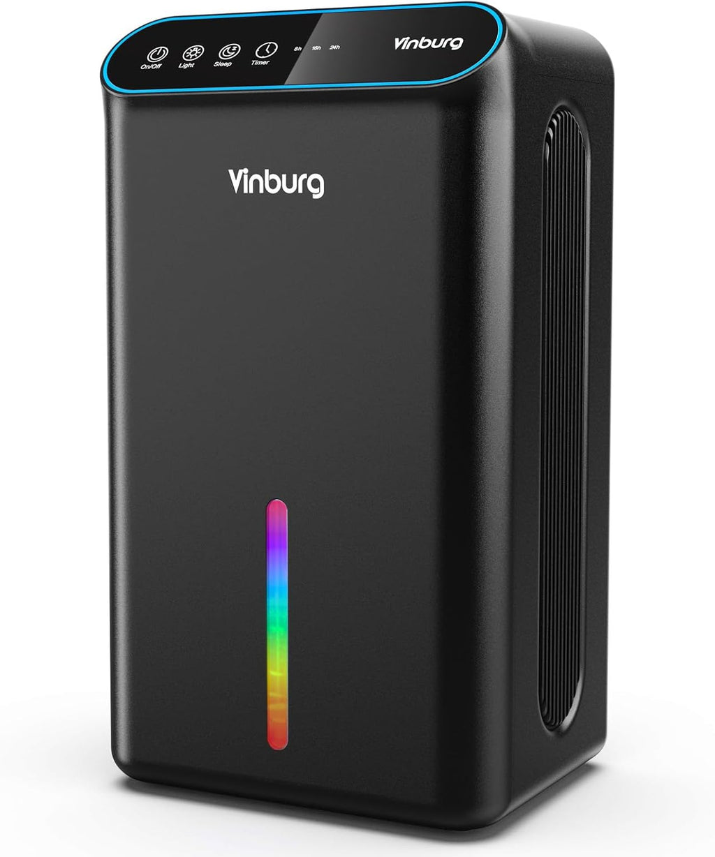 Dehumidifier for Basement (85 OZ, 800 sq ft) Quiet Dehumidifiers for Home, Auto Shut-Off, Sleep Mode, 3 Gear Timer(8H,16H,24H), Small Dehumidifier for Bedroom, Bathroom with Drain Hose (Deep Black)