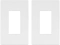 LIDER Matte Finish Decorator Switch Cover, Screwless Wall Plate, Mid-Size 1-Gang 4.88" x 3.11", Unbreakable Polycarbonate Thermoplastic, UL Listed, LSWP-31M-W2P, White, 2 Pack