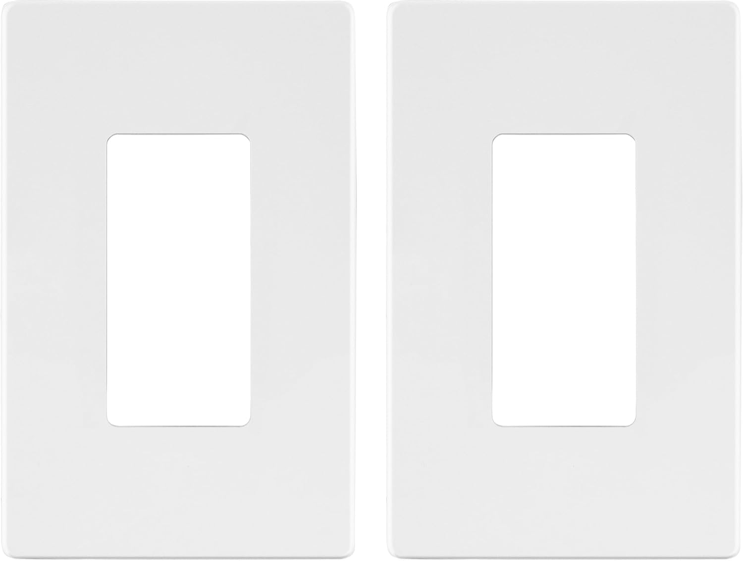 LIDER Matte Finish Decorator Switch Cover, Screwless Wall Plate, Mid-Size 1-Gang 4.88" x 3.11", Unbreakable Polycarbonate Thermoplastic, UL Listed, LSWP-31M-W2P, White, 2 Pack