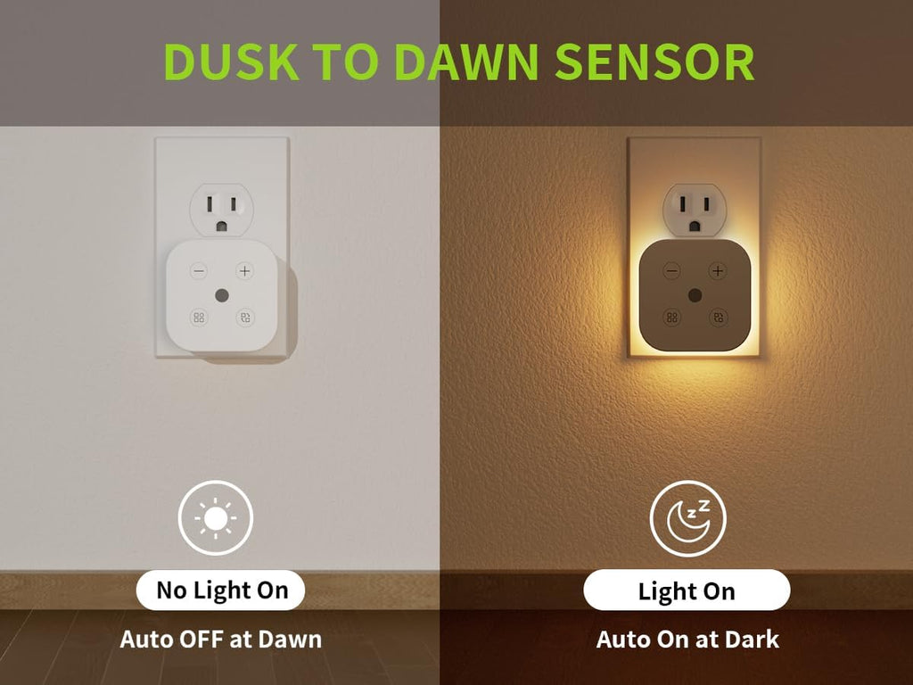 2 Pack Very Dim Sleep Night Lights Plug into Wall, Sleep Light for Kids and Adult, Bedroom Night Light, Light Sensor, LED, Dimmable, Warm Soft Light Plug in Night Light