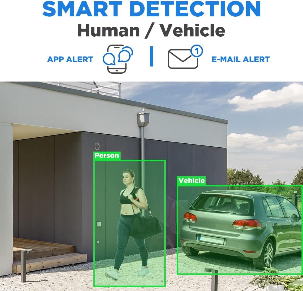 GW Security 32 Channel 12MP NVR 4K Security Camera System with 32 x 8MP PoE Spotlight Color Night Vision Outdoor/Indoor Microphone Bullet Cameras, Smart AI Human/Vehicle Detection