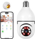 KERUI Light Bulb Camera-2.4GHz WiFi Light Socket Camera Outdoor， 2K Light Bulb Security Camera Wireless Outdoor Motion Detection and Alarm, Two-Way Talk, Color Night Vision