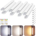 12" Ultra-Thin Under Cabinet Lighting Wireless, Aluminum Alloy Under Counter Lights for Kitchen, 3-Color-Temps Magnetic Closet Lights, Rechargeable Motion Sensor Light Indoor (8 Pack, Silver)
