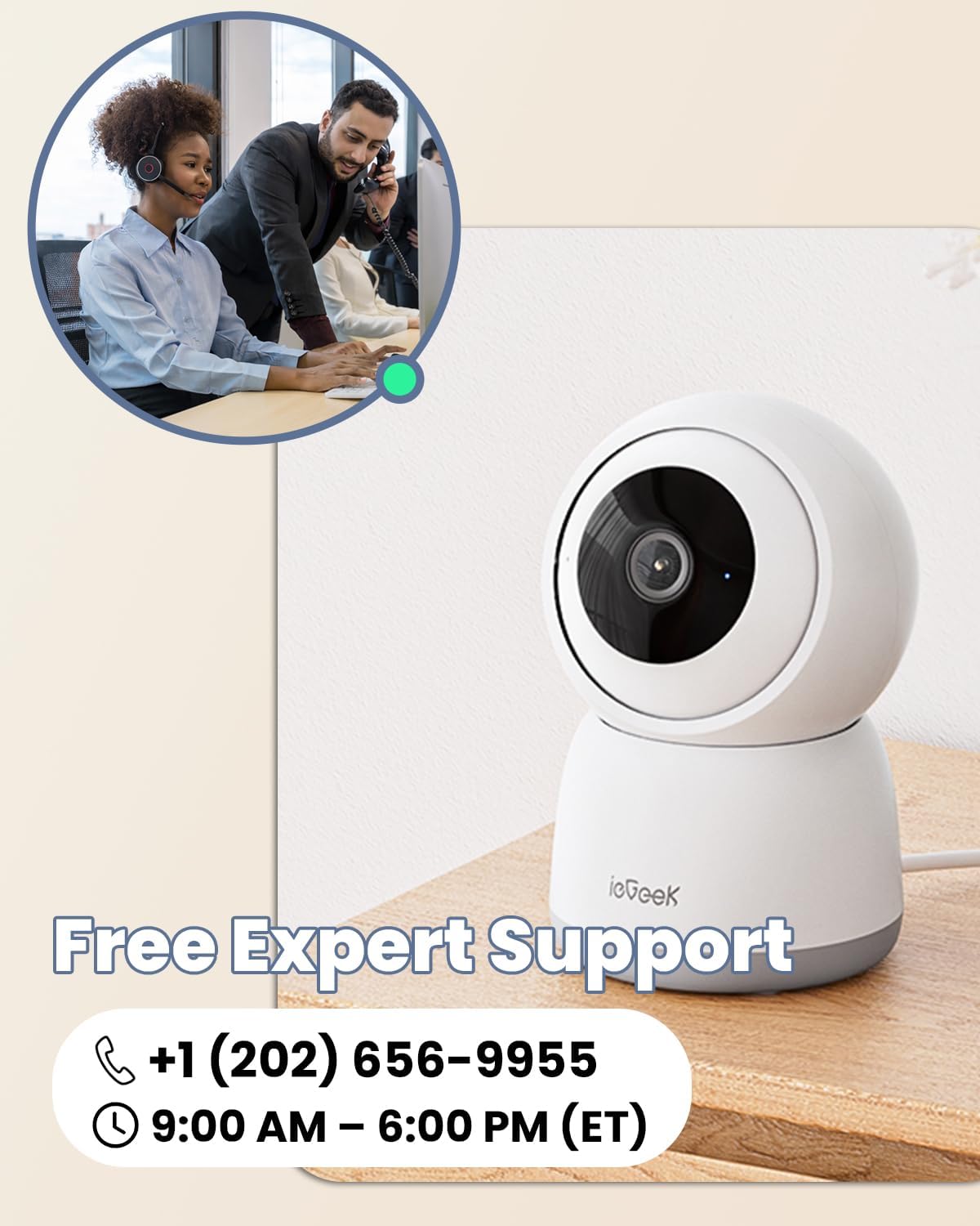 ieGeek 2K Indoor Security Camera, 5G/2.4G WiFi Pet Cameras for Home Security, 360° Dog Cam w/Auto Tracking, Smart Motion Detection, Phone App, Baby Monitor, 3MP Night Vision, Works with Alexa(2 Pack)