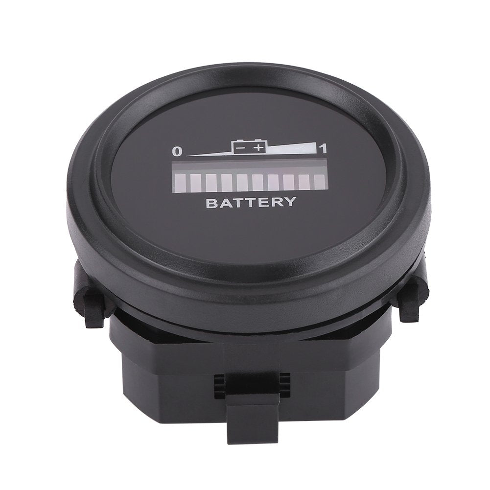 Estink LED Battery Indicator Meter, 12V/24V/36V/48V/72V Cart Battery Indicator, Round Status Indicator for Cart