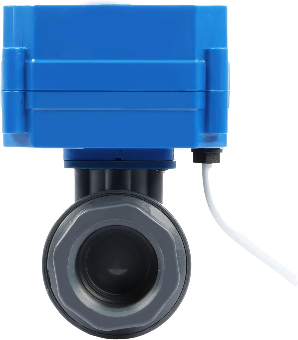 U.S. Solid 1"UPVC Motorized Ball Valve - Plastic Electrical Ball Valve with Full Port, 2 Wire Auto Return, 110V AC, Normally Closed