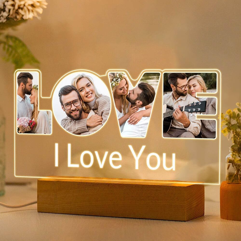 Custom Picture Frames, Personalized Photo Frames, Customized Picture Frame, Personalized Anniversary Valentines Day Gifts for Women Men Her Him Girlfriend Boyfriend Couple Mom Dad Family Pet