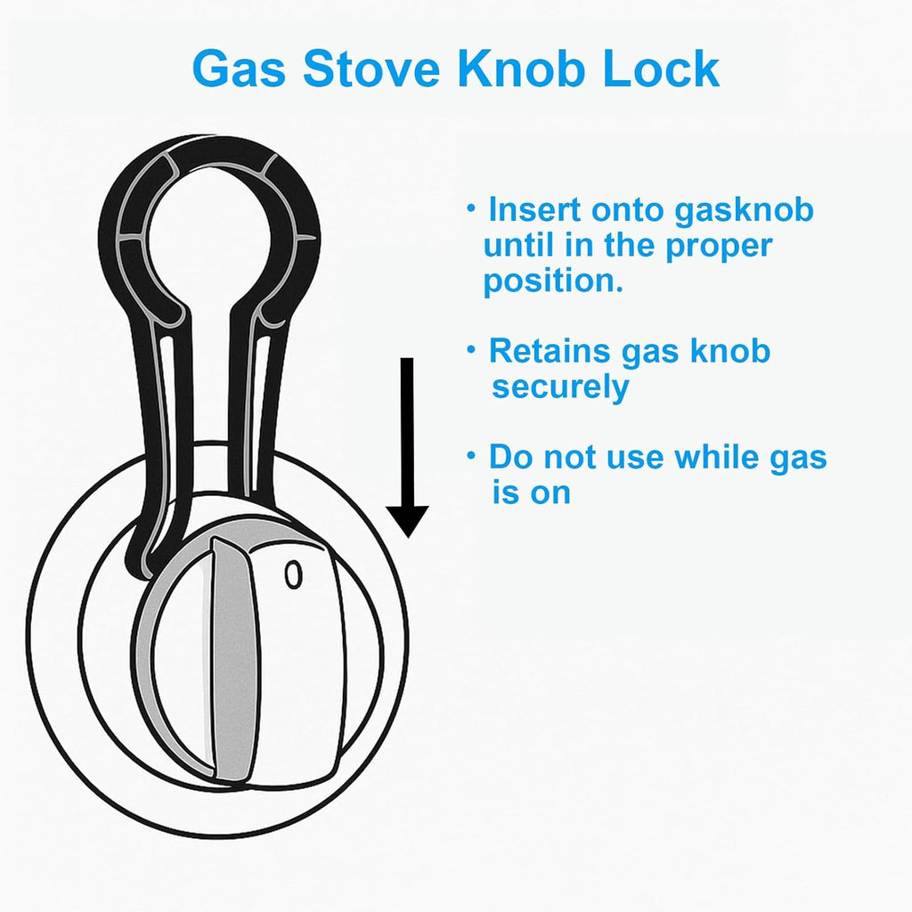 Gas Stove Knob Lock for Kids & Pets Safety,Gas Knob Lock to Effectively Prevent Accidental Touch,Easy to Install,Reusable PP Material,Fits Most Kitchen Sizes（BLACK,5PACK）