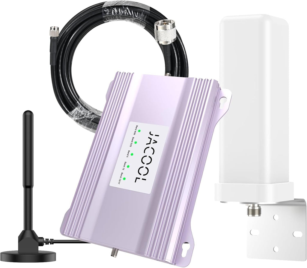 Vehicle Cell Phone Booster for Truck, RV, Car, Off-Road Vehicles & SUV | Boosts 5G & 4G LTE (Band 2/4/5/12/13/17/25/66) for All U.S. Carriers - Verizon, AT&T, T-Mobile & More | FCC Approved