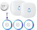 Caregiver Pager Alert Button for Home, Life Alert Bell for Elderly Monitoring Emergency Button Bell, 500FT Wireless Panic Call Button Alarm Nurse Care for Seniors Patients, Waterproof