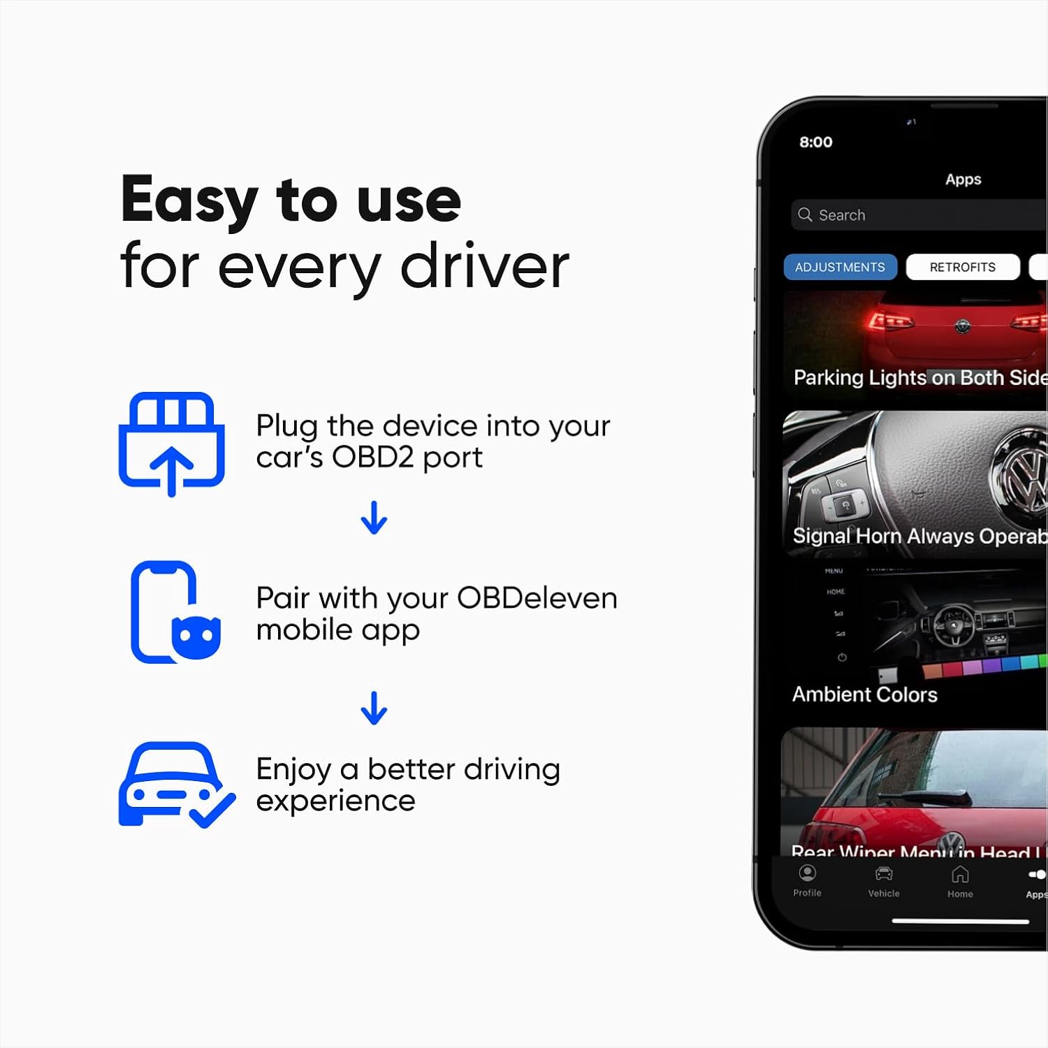 OBDeleven OBD2 Diagnostic Tool Scanner for Audi Seat Cupra Skoda Volkswagen BMW Mini Toyota (Android & iOS, Next Gen Device)