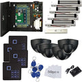 MENGQI-CONTROL Request to Exit PIR Motion Sensor 4 Doors Access Control Electronmagnetic 600 LBS Magnetic Lock 110-240V Power Supply Box RFID Keypad Reader Keyfobs/Cards(Phone APP remotely Open Door)