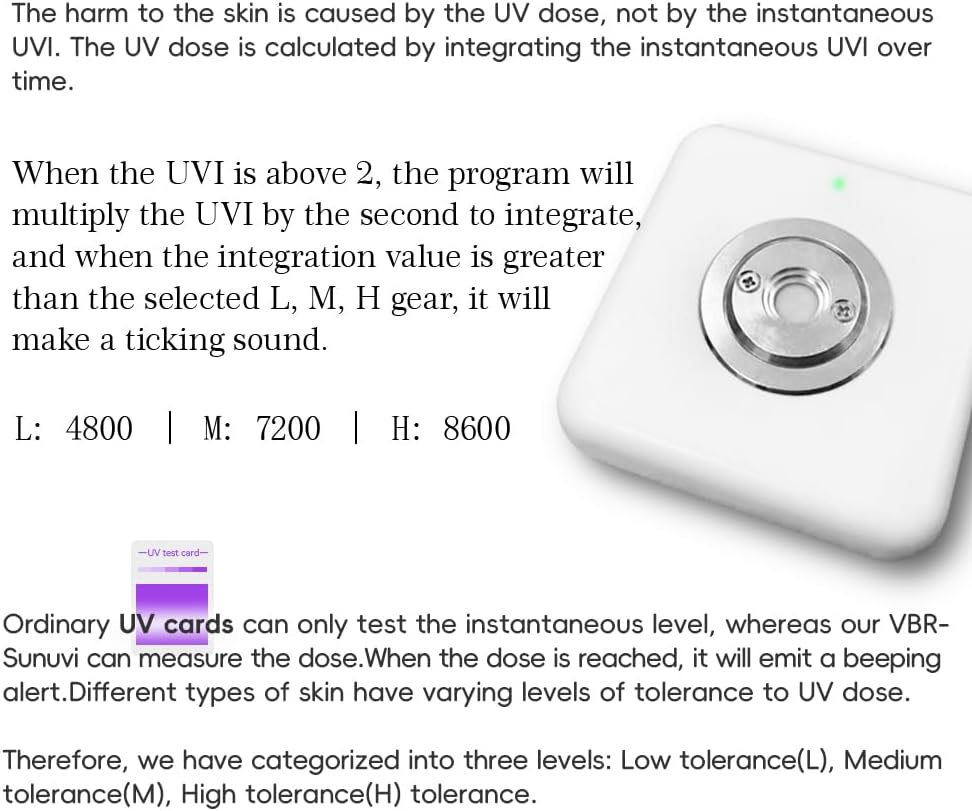 VBR Sun UVI Index Meter Up to 22 with UV Hurt Alarm,Sunburn Protect with Beeping Sound Reminder