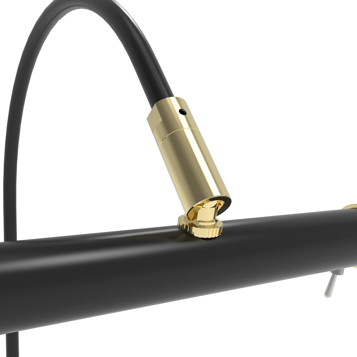 Cocoweb 6 Inch Tru-Slim Black and Brass Picture Light - LED, 2700K, Adjustable Arm, Plug-in, Toggle Switch, Sleek and Compact Design
