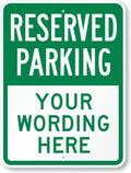 SmartSign 24 x 18 inch Custom “Reserved Parking” Metal Sign - Add Text, 80 mil Aluminum, 3M Laminated Engineer Grade Reflective Material, Green and White, Made in USA