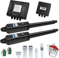 TOPENS A8132 Dual Swing Gate Opener Heavy Duty Automatic Gate Motor for Double Swing Gates Up to 18ft per Arm, Electric Driveway Gate Operator AC Powered with Remote Control Kit Solar Compatible