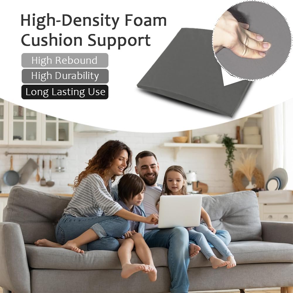 Couch Cushion Supports for Sagging Seat 22'' x 22'' High Density 40D Curved Foam Sofa Cushion Support Under The Saggy Pads Firmer Foam Lifters for Saggy Couch (Grey (Set of 2), 22 Inch * 22 Inch)