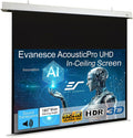 Elite Screens Evanesce 126" in-Ceiling Motorized Projector Screen 16:9, Acoustic Pro UHD, 8K HD Perforated Weave, Acoustically Transparent, Recessed Drop-Down for Standard Throw, IHOME126H3-E12-AUHD