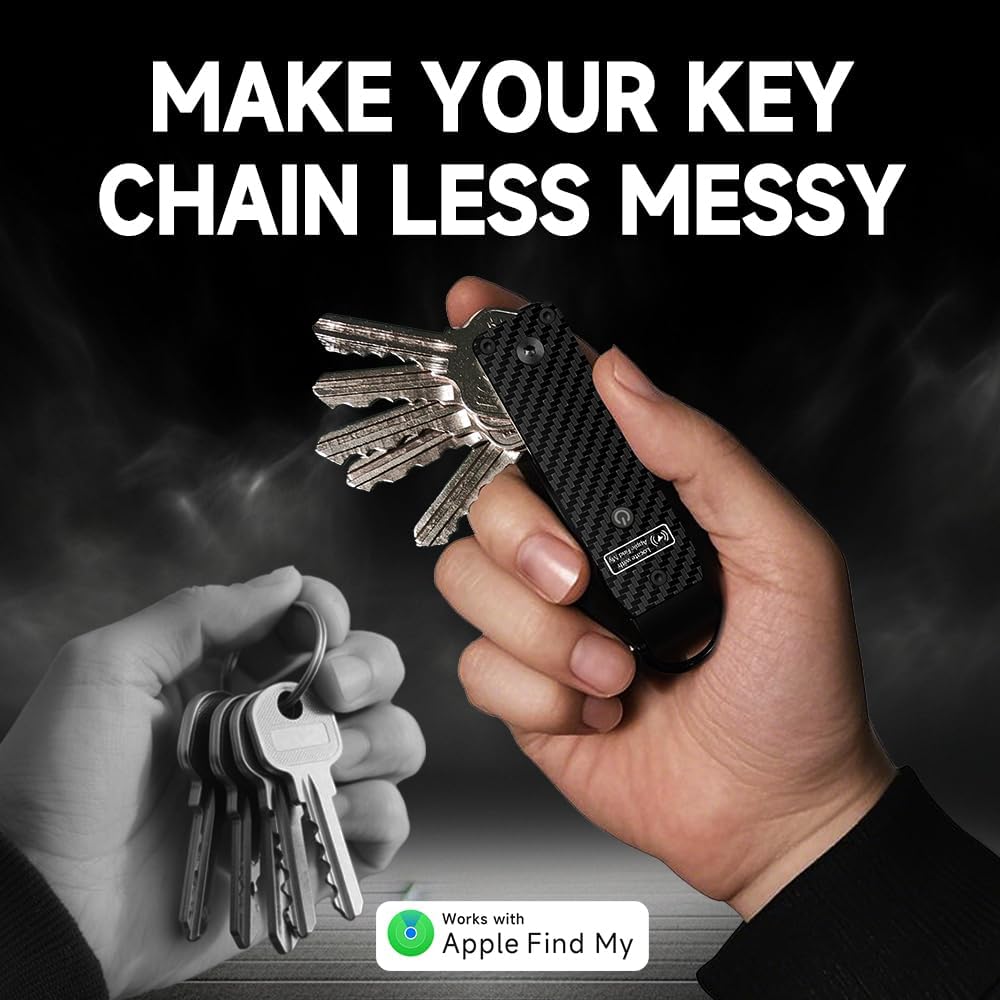Key Organizer Men's Keychains with Smart Tracker, Key Finder, Compact Key Holder -Minimalist Key Case Metal Car Key Chain