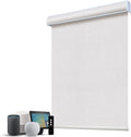 SmartWings Motorized 100% Blackout Shades Blinds, Custom Size, Cordless Window Shades with Rechargeable Battery, Works with Matter/Apple HomeKit, Alexa, Thread/Zigbee, Remote Optional, Safar White