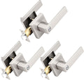 Probrico Interior Brushed Nickel Door Handle, Heavy Duty, Flat Square Privacy Door Handles, Keyless Door Levers Lockset for Bedroom and Bathroom (3 Pack, Modern)