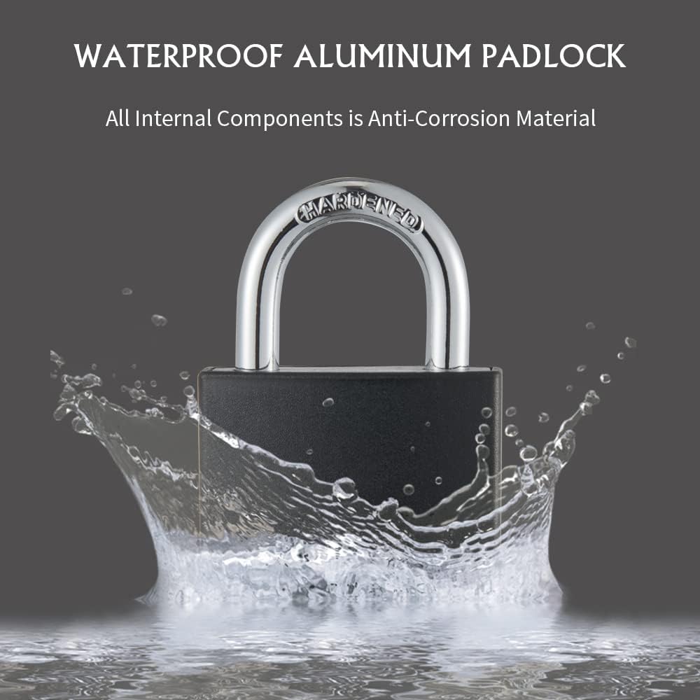 Covered Aluminum Padlock with Key, 8 Pack 1-9/16" Padlocks with Same Key，Key Lock for Outdoors