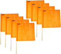 Mytee Products Orange Safety Flags for Trucks with Dowel, DOT Compliant - 18 Inch x 18 Inch High Visibility Vinyl Mesh Warning Flags, 8 Pack