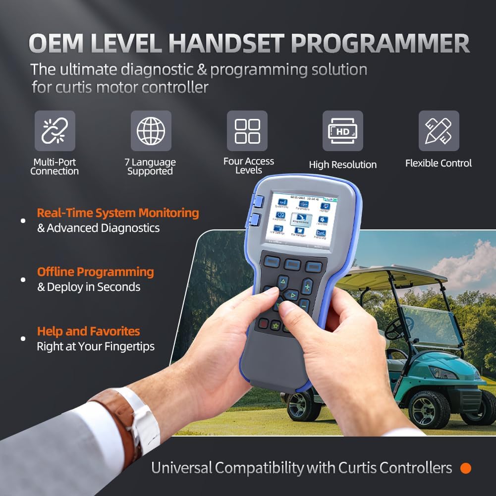 1313-4331 Handheld Programmer for Curtis, OEM Level Handset Programmer Universal Diagnostic & Programming Tool Compatible with 1313-4331, 1313-4431 for Forklifts, Golf Carts, Pallet Jacks, AWP