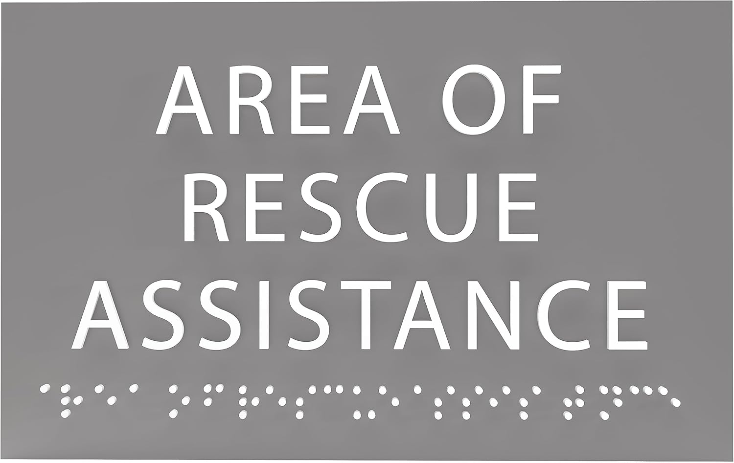 6" X4" Area of Rescue Assistance Sign- Tactile Graphics Grade 2 Braille Text ADA Compliant Sign |ADA Compliant Plastic Signs for Schools, Offices, Businesses, Apartments & Restaurants