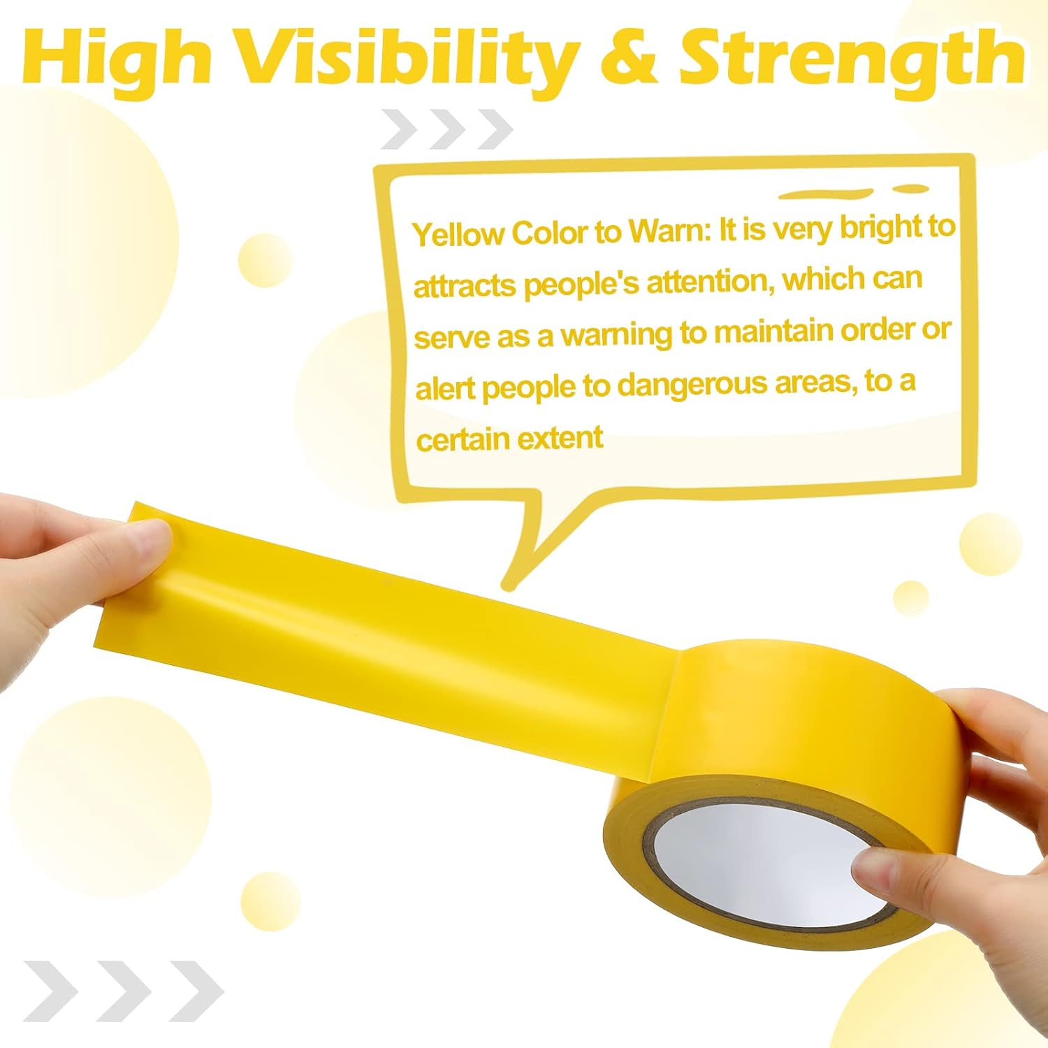 Outus Floor Marking Tapes 2" Width 100' Length Yellow Durable Non Abrasive Tough Floor Tape for Social Distancing, Gyms, Athletics, School, Restaurants, Equipment, Heavy Foot Traffic(3 Rolls)