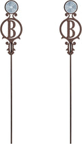 Touch of Class Pathways Reflective Driveway Marker Stake Set of Two for Outdoor Use | Custom Monogram Initial Design | Personalized Tall Reflector Set of 2 | Weathered Bronze Durable Finish