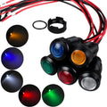 5pcs 12mm 12V-24V LED Indicator Light Plastic Black Signal Dot Lamp 12V-24V 1/2 inches Mounting Hole Size with 15cm/5.9in. Wire (Mix:Red White Yellow Blue Green)