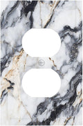 Outlet Covers Black Gold Marble Abstract Modern Luxury 1 Gang Duplex Light Switch Cover Plate Decorative Switch Plate Covers Electrical Socket Cover for Bedroom Home Decor