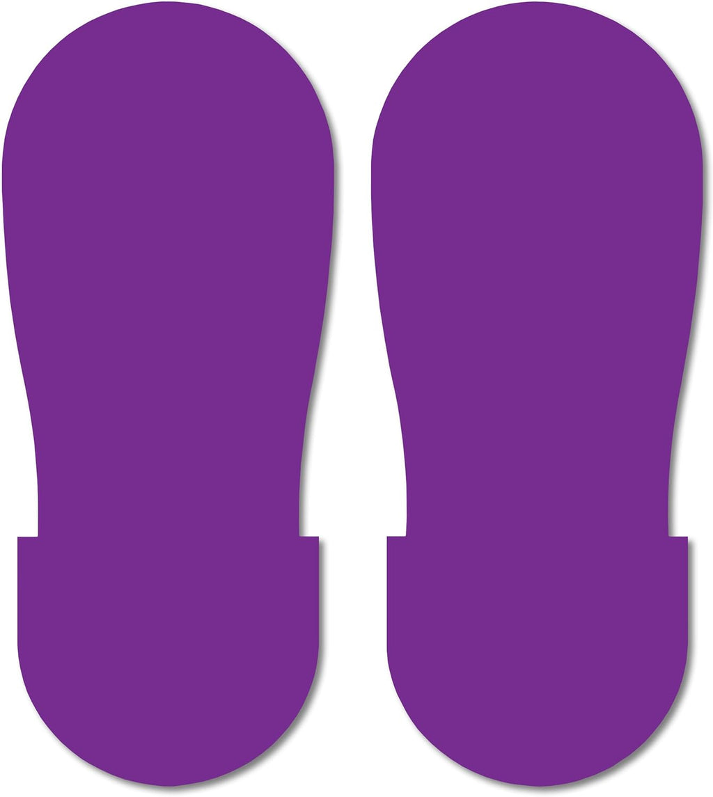 Mighty Line Big Footprints Floor Marking Tape for Safety, Caution, Warning, Heavy-Duty, Peel and Stick, Adhesive, Industrial Quality, 12" Long x 5" Wide, Purple, Pack of 50