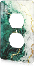 Modern Abstract Lexury Dark Turquoise Teal Blue Gray Marble Textured Acrylic Outlet Covers Wall Plates Light Switch Cover Plate Acrylic Outlet Plate Decoration Outlet Switch Cover