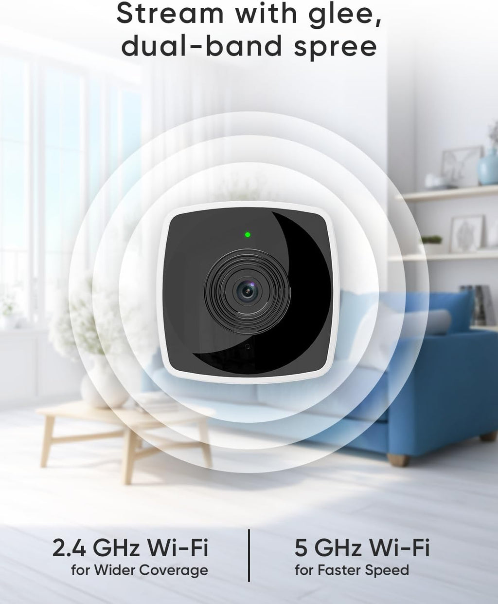 blurams Cameras for Home Security 5G&2.4G, 2K Security Camera Indoor, Pet Camera with Phone App, Indoor Camera w/AI Motion Detection, 2-Way Audio, Compatible with Alexa&Google Home Assistant