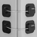 Refrigerator Lock - Heavy Duty Fridge & Cabinet Lock, Keyless Combination Lock for Drawers, Ovens, Trash Cans, and More | Easy Install | Black (2-Pack)
