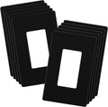 LIDER Matte Finish Decorator Switch Cover, Screwless Wall Plate, Mid-Size 1-Gang 4.88" x 3.11", Unbreakable Polycarbonate Thermoplastic, UL Listed, LSWP-31M-BK10P, Black, 10 pack